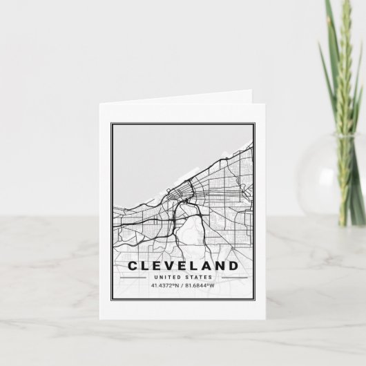 Cleveland Ohio USA Travel City Map Kaart (Voorkant)