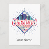 Cleveland Ohio Verenigde Staten Skyline  Verenigde Feestdagenkaart (Voorkant)
