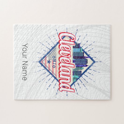Cleveland Ohio Verenigde Staten Skyline  Verenigde Legpuzzel (Horizontaal)