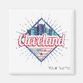 Cleveland Ohio Verenigde Staten Skyline  Verenigde Magneet (Voorkant)