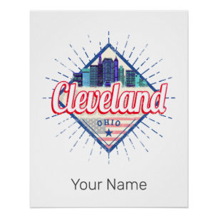 Cleveland Ohio Verenigde Staten Skyline  Verenigde Perfect Poster