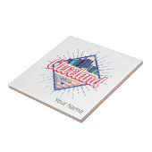 Cleveland Ohio Verenigde Staten Skyline  Verenigde Tegeltje (Zijkant)