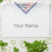 Cleveland Ohio Verenigde Staten Skyline  Verenigde Theedoek (Gevouwen)