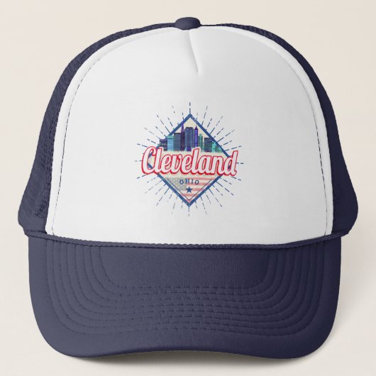 Cleveland Ohio Verenigde Staten Skyline  Verenigde Trucker Pet (Voorkant)