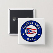 Cleveland Ohio Vierkante Button 5,1 Cm (Voorkant /achterkant)
