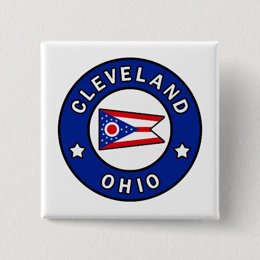 Cleveland Ohio Vierkante Button 5,1 Cm (Voorkant)