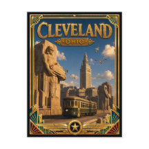 Cleveland Ohio Vintage Art Deco Gouden Tijdperk
