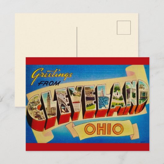 Cleveland Ohio Vintage Postcard Briefkaart (Voorkant / Achterkant)