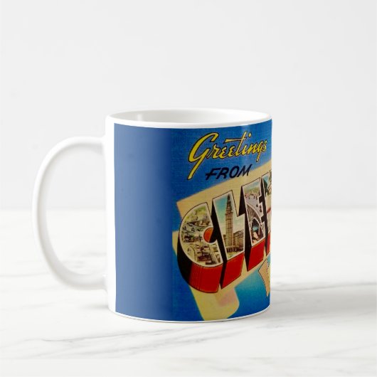 Cleveland Ohio Vintage Postkaart Mok (Links)