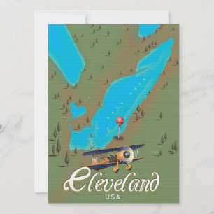 Cleveland, Ohio vintage reisposter print kunst