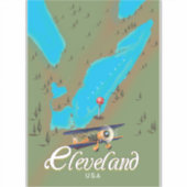 Cleveland,Ohio vintage reisposter print kunst Sticker (Voorkant)