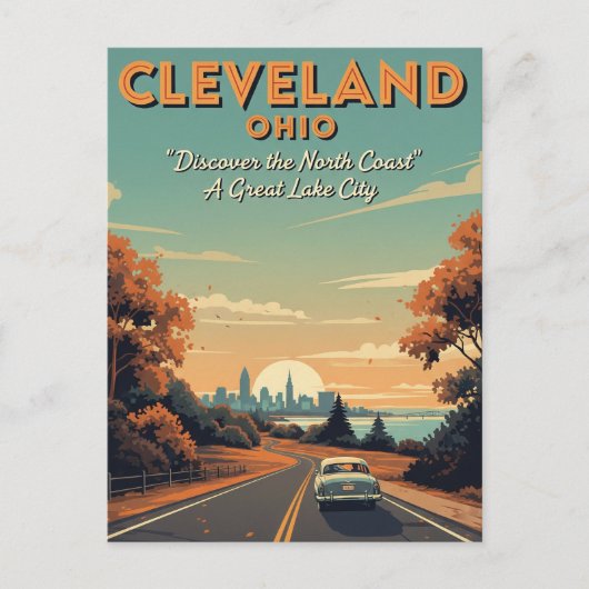 Cleveland Ohio Vintage Travel Briefkaart (Voorkant)