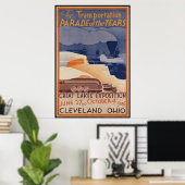Cleveland Ohio Vintage Travel Poster & Retro (Thuiskantoor)