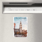 Cleveland Ohio Waterverf City Uitzicht Magneet (Insitu (Vaatwasser))