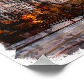 Cleveland Ohio Waterverf City Uitzicht Poster (Hoek)