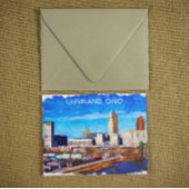Cleveland Ohio Waterverf Skyline Briefkaart