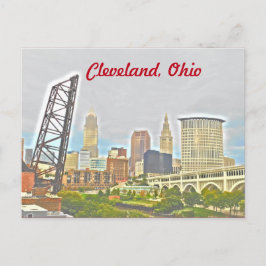 Cleveland, Ohio West Bank Uitzicht Briefkaart