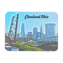 Cleveland Ohio West River Uitzicht Magnet Magneet