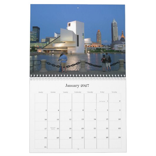Cleveland Ohio Yearly Calendar Kalender (Jan 2027)