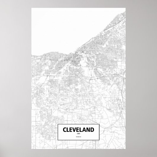 Cleveland, Ohio (zwart op wit) Poster (Voorkant)
