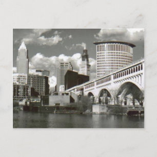 Cleveland Ohio Zwart-wit Briefkaart