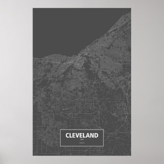 Cleveland, Ohio (zwart wit) Poster