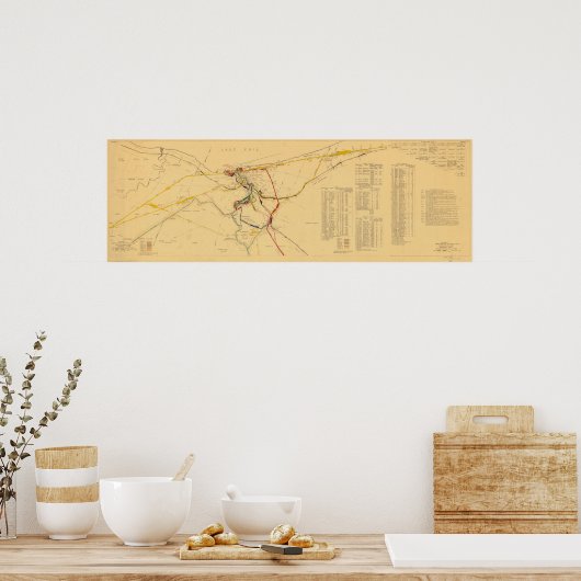 Cleveland Railways Unification Map 1934 Poster (Keuken)