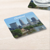 Cleveland River Uitzicht Kartonnen Onderzetters (Schuin)