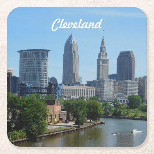 Cleveland River Uitzicht Kartonnen Onderzetters (Voorkant)