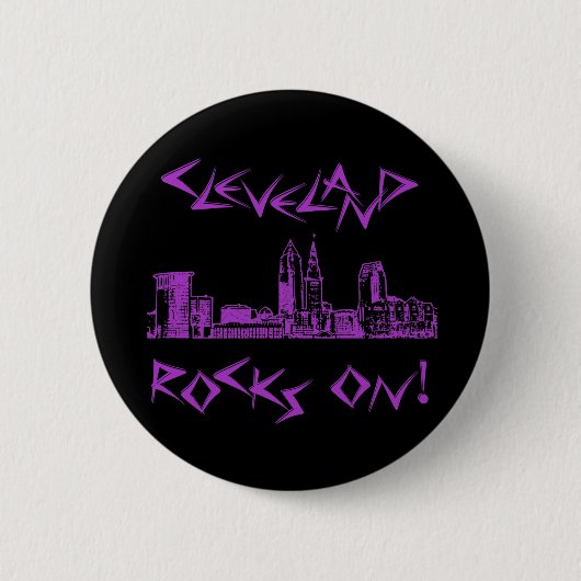Cleveland Rocks. Ronde Button 5,7 Cm (Voorkant)