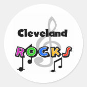 Cleveland Rocks Ronde Sticker (Voorkant)