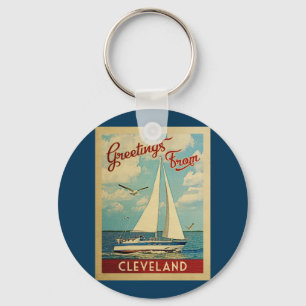 Cleveland Sailboat Vintage Travel Ohio Sleutelhanger