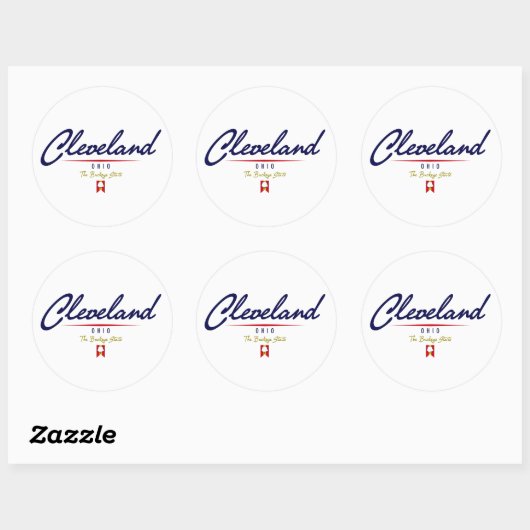 Cleveland Script Ronde Sticker (Vel)