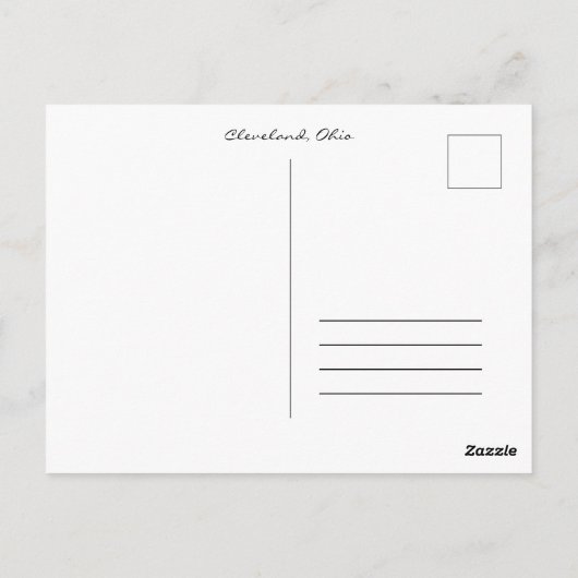 Cleveland script sign at night briefkaart (Achterkant)