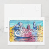 Cleveland Sign North Coast Harbor Postcard Briefkaart (Voorkant / Achterkant)