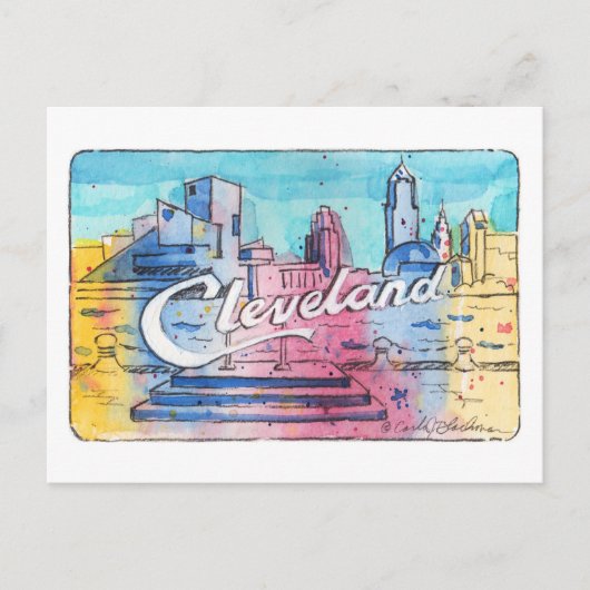Cleveland Sign North Coast Harbor Postcard Briefkaart (Voorkant)
