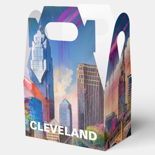 Cleveland Skyline Abstracte kunst Bedankdoosjes (Geopend)