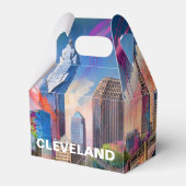 Cleveland Skyline Abstracte kunst Bedankdoosjes (Voorkant Zijde)