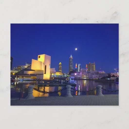 Cleveland skyline at night briefkaart (Voorkant)