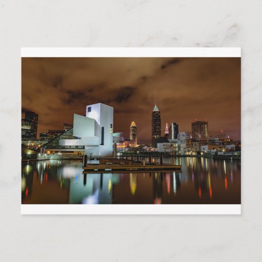 Cleveland Skyline bij nacht Briefkaart (Voorkant)