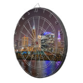 Cleveland Skyline bij nacht Dartbord (Voorkant Rechts)