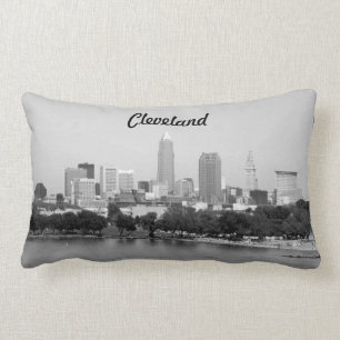 Cleveland Skyline BW Pillow Kussen