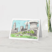 Cleveland Skyline Folded Notecard Kaart (Voorkant)