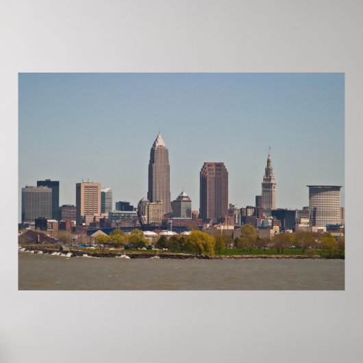 Cleveland Skyline in Spring Poster (Voorkant)