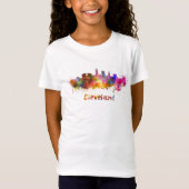 Cleveland skyline in watercolor t-shirt (Voorkant)