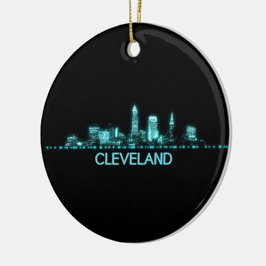 Cleveland Skyline Keramisch Ornament (Links)