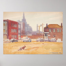 Cleveland Skyline – Kulhanek Cityscape (1956) Poster
