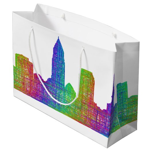 Cleveland skyline large cadeautasje (Achterkant Gekanteld)