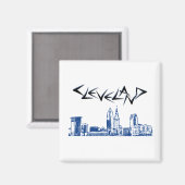 Cleveland Skyline Magneet (Voorkant / Achterkant)