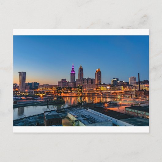Cleveland Skyline op Sunset Briefkaart (Voorkant)